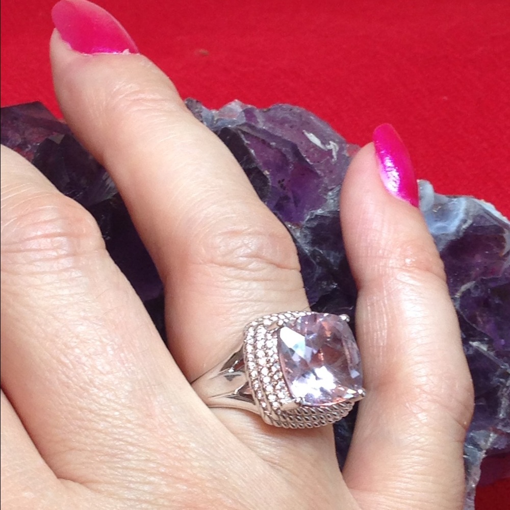 Hallmarked Silver Amethyst Ring - image 3